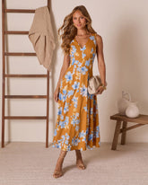 Sunburned Sky V Neck Maxi Dress