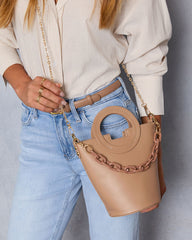 Clementie Chain Charm Bucket Bag