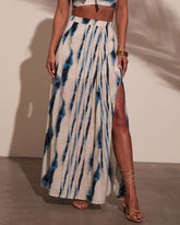 Haidee Watercolor Striped Maxi Skirt