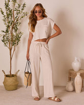 Tippie Linen Pinstripe Top