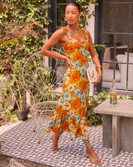 My Fair Lady Floral Ruffle Maxi Dress