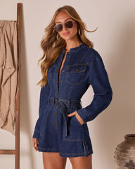 Wrene Belted Denim Romper