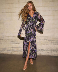 Roselune Printed Chiffon Maxi Dress