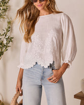 Cauline Embroidered Linen Top