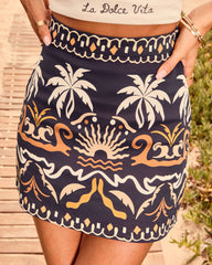 Nalanie Printed Mini Skirt