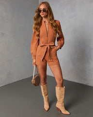 Ardena Twill Belted Romper