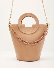 Clementie Chain Charm Bucket Bag