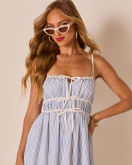 Liorah Front Tie Striped Maxi Dress