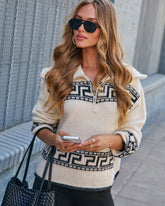 Ottie Quarter Zip Print Sweater