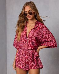 Amber Hour Waist Tie Romper