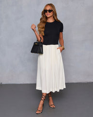 Dual Mode Color Block Midi Dress