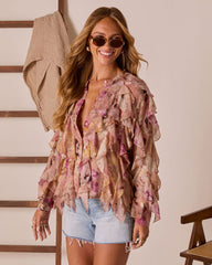 Anastelle Ruffle Chiffon Top