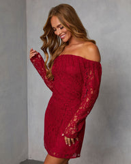 Emberlee Off The Shoulder Lace Mini Dress