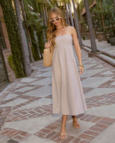 Wild Palms Herringbone Midi Dress