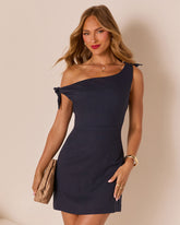 Elida Shoulder Tie Mini Dress