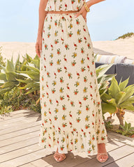 Market Morning Drawstring Maxi Skirt