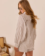 Rosalie Striped Oversized Button Down Top