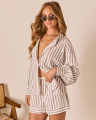 Rosalie Striped Oversized Button Down Top
