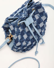 Jolena Checkered Denim Crossbody Bag