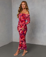 Harvest Haze Off The Shoulder Maxi Dress