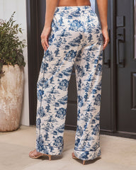 Veranda Satin Toile Print Pants