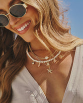 Beach Edge Layered Seashell Charm Necklace