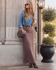 Amberlee Cable Knit Maxi Skirt