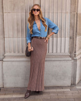 Amberlee Cable Knit Maxi Skirt