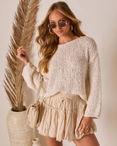 Whispering Palms Open Knit Sweater