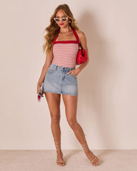 Preslie Striped Halter Neck Tank