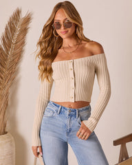 Soft Focus Off The Shoulder Knit Top