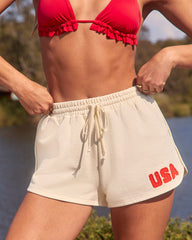 American Belle USA Embroidered Sweat Shorts