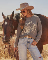 Stable Standard Horse Motif Sweater