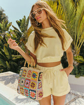 Geniva Cropped Short Sleeve Top