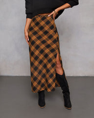 Autumn Chapter Plaid Maxi Skirt
