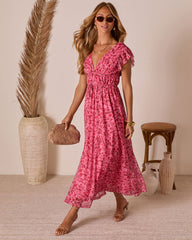Private Island V-Neck Floral Maxi Dress