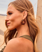 Larna Textured Tortoise Hoop Earrings