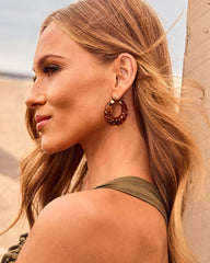 Larna Textured Tortoise Hoop Earrings