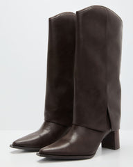 Brunelle Leather Foldover Boots