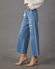 Caleb Super Stretch High Rise Wide Leg Jeans