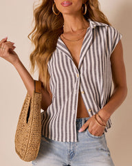 Freefolk Striped Cap Sleeve Top