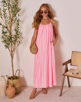 Lenise Embroidered Shift Maxi Dress