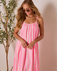 Lenise Embroidered Shift Maxi Dress