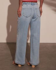 Wanderfolk Super Stretch Drawstring Wide Leg Jeans