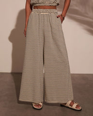 Washed Away Striped Wide Leg Pants