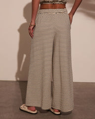 Washed Away Striped Wide Leg Pants