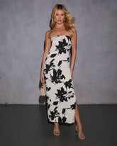 Kelsie Floral Strapless Maxi Dress