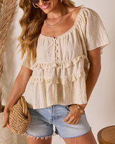 Drinah Ruffle Peasant Blouse