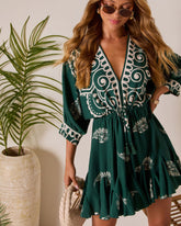 Salty Petals Tassel Tie Mini Dress