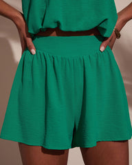 Franceen Pleated High Waist Shorts